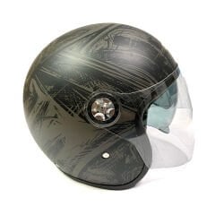 Grafik Desenli Yarım Kask