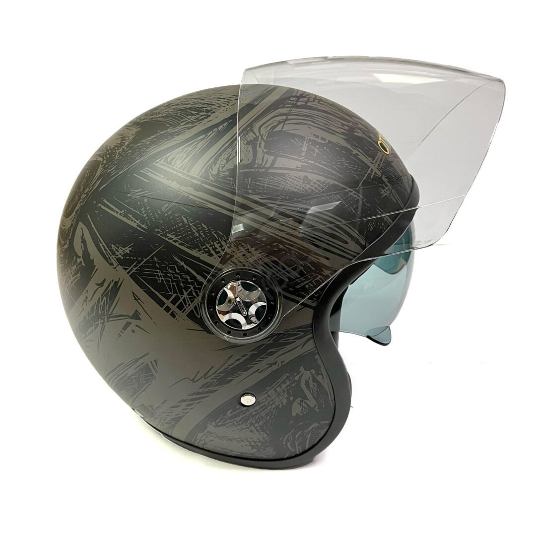 Grafik Desenli Yarım Kask