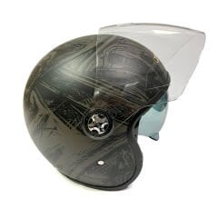 Grafik Desenli Yarım Kask